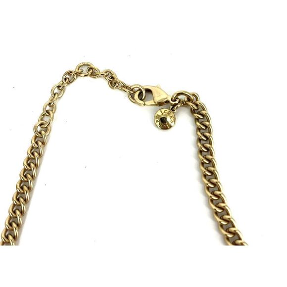 J Crew Necklace Tortoise Shell Statement Gold Flowers Rhinestone Link Chain - Picture 3 of 4